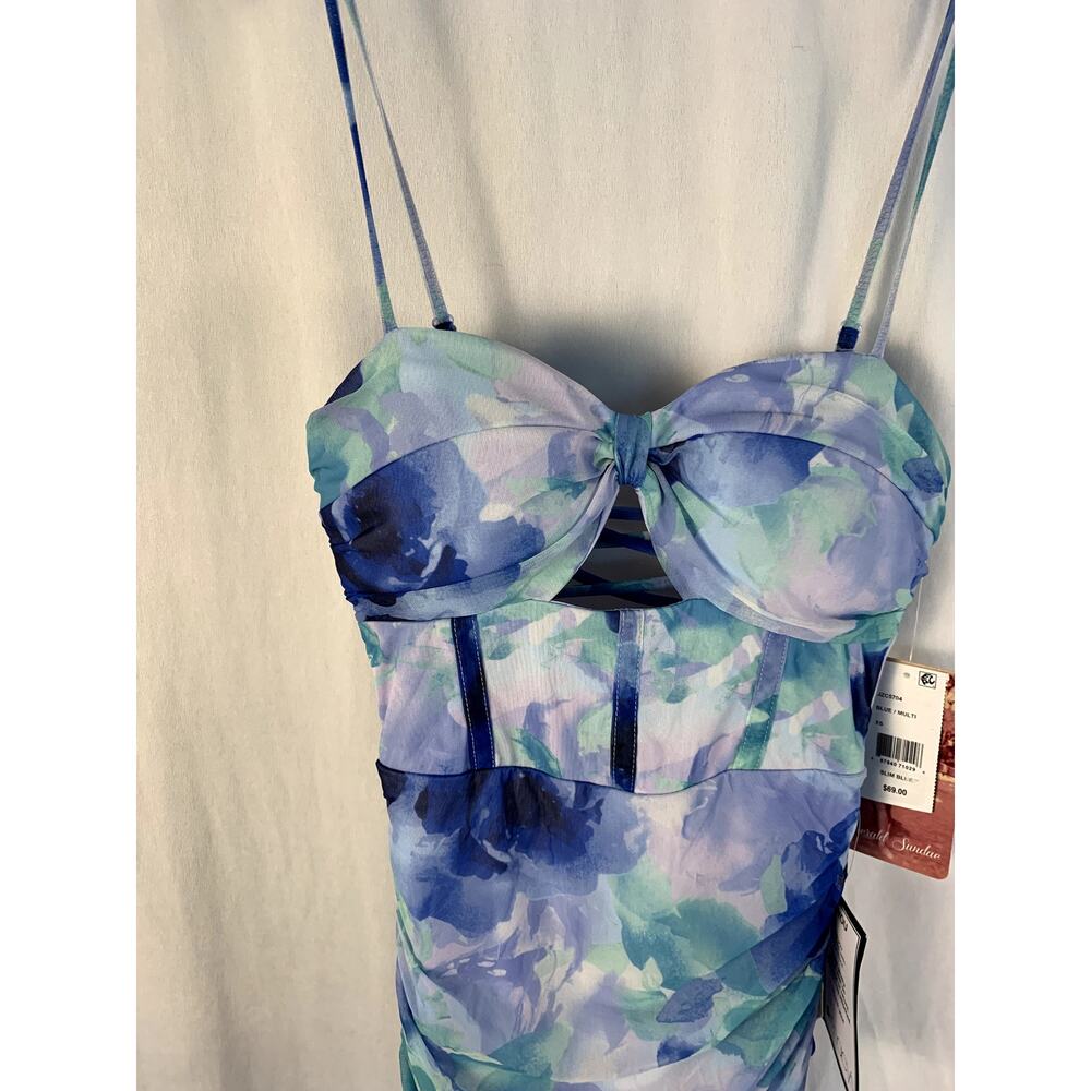 Emerald Sundae Juniors’ Corset Lace-Up-Back Dress – Blue Multi – XS – NWT - Picture 4 of 6
